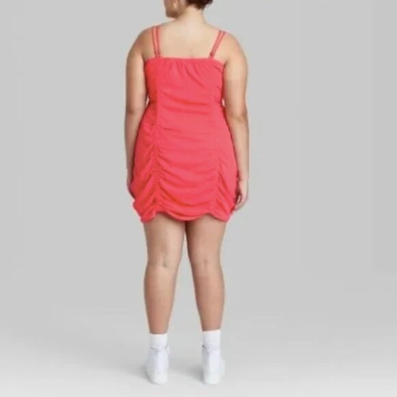 Wild Fable Pink Sleeveless Cut Out Rouched Front Bodycon Dress | Size M | NWT - Picture 3 of 6
